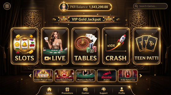Main screen of 99Pak casino page for PK players